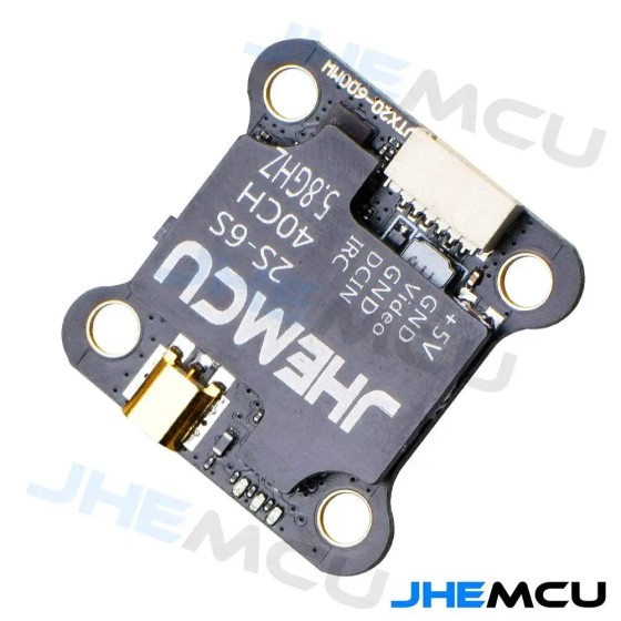 JHEMCU VTX20-600 5.8G 40CH PitMode 25mW-600mW Adjustable VTX for RC Racing Drone Plastic Material